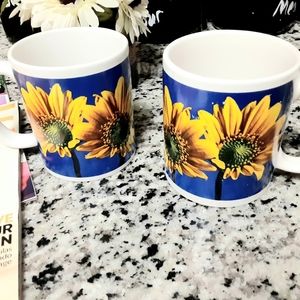 2 Sunflower coffee cups mugs gifts